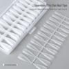 Ultra-Thin Frosted Long Trapezoid Flat Arch Nail Tips – Seamless Half-Cover Manicure Patches