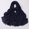 Versatile Solid Color Bamboo Yarn Headscarf With Rhinestones Malay Style Scarf
