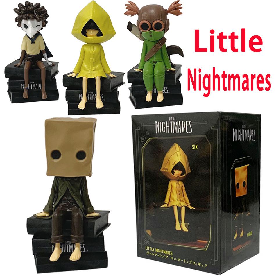 12Cm Anime Gam Little Nightmares Mono Figure Carton Headdress Horror Game Six Model Toy Doll Standing Position Aciton Figure Pvc
