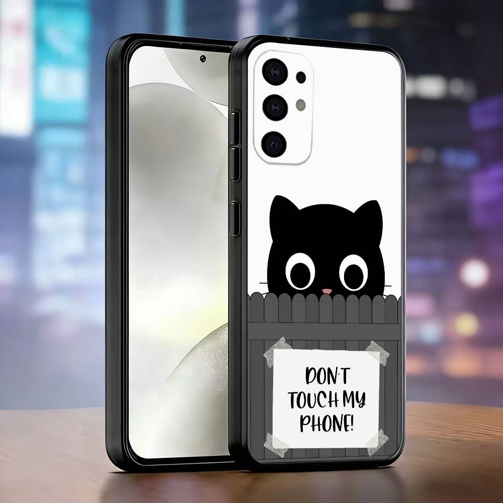 Cats Phone Phone Case Black Silicone Soft For Samsung S25,S24,S21,S22,S23,S30,Ultra,S20,Plus,Fe,Lite Samsung S25ULTRA