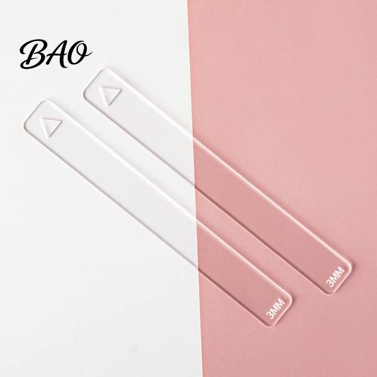 Polymer Clay Rolling Guides 1 Pair Acrylic Depth Guide, 2/3/4/5/6mm Pottery Pin Thickness Control Ruler Transparent for DIY Tools Guide