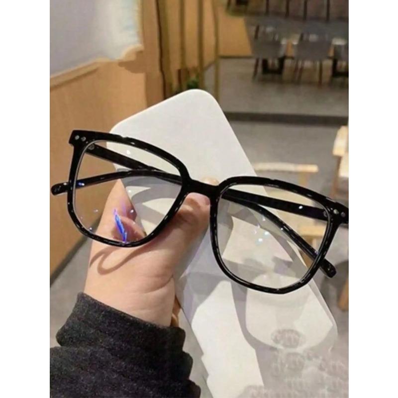 1 pairs of universal fashion glasses, square-framed glasses, fashionable campus style, clear black frame, back to school