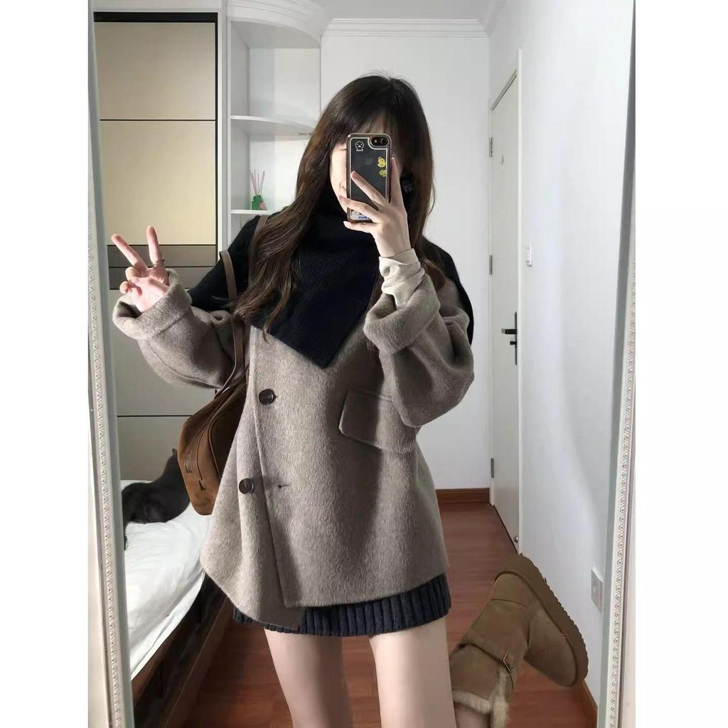 2025 New Arrival Women's Short Woolen Coat - Korean Style Winter Jacket with Thick High-End Feel