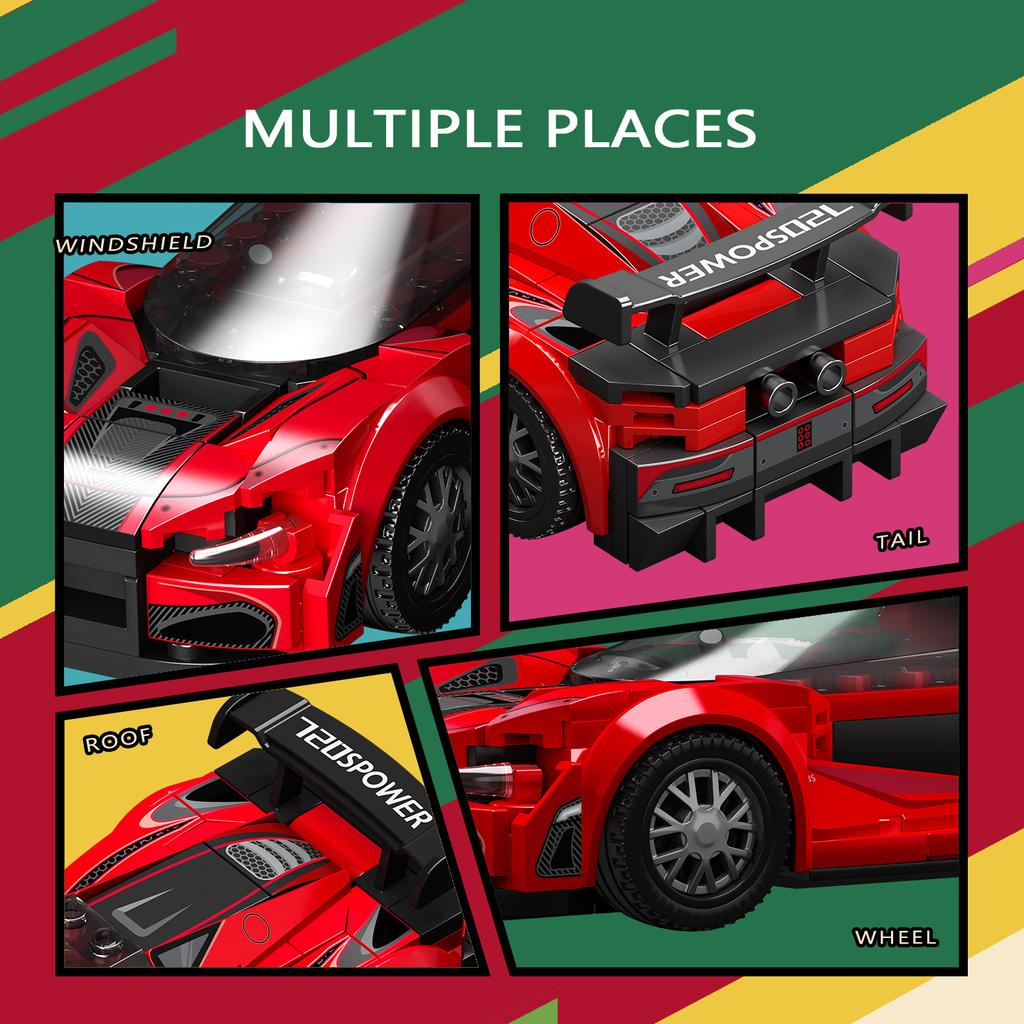Non-Toxic Sembo Block Sports Car Assemblage Building Blocks Moc Racing Vehicle Models Construction Set Ideas Toys For Children Christmas Gifts