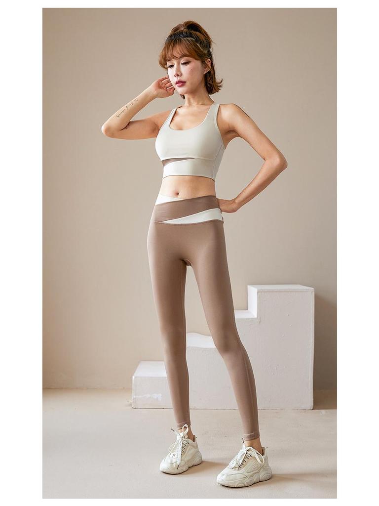 Dámská podzimní jógová souprava: Profesionální nárazuvzdorná sportovní podprsenka a vesta pro fitness a běh