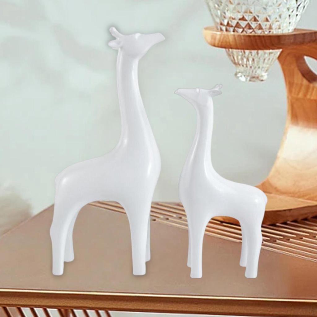 2Pcs Statue Craft Feng Shui Crafts Lucky Animal Figurines Sculpture for Mantel Home Tabletop Living