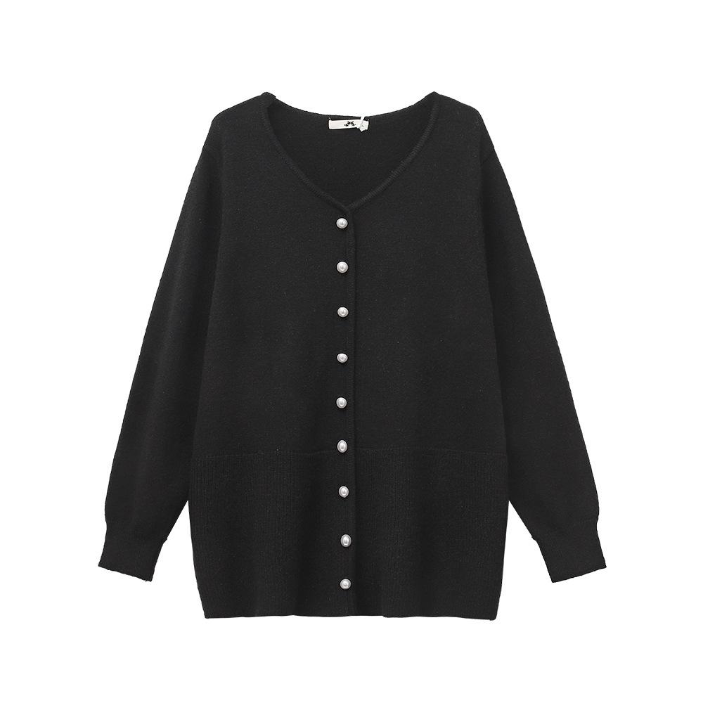 

Женская корейская вязаная одежда больших размеров - Весна/Осень 2026: Универсальная верхняя одежда для женщин с небольшим избыточным весом и миниатюрных женщин (130-320 цзиней) 6XL (Recommended for 260-320 jin)