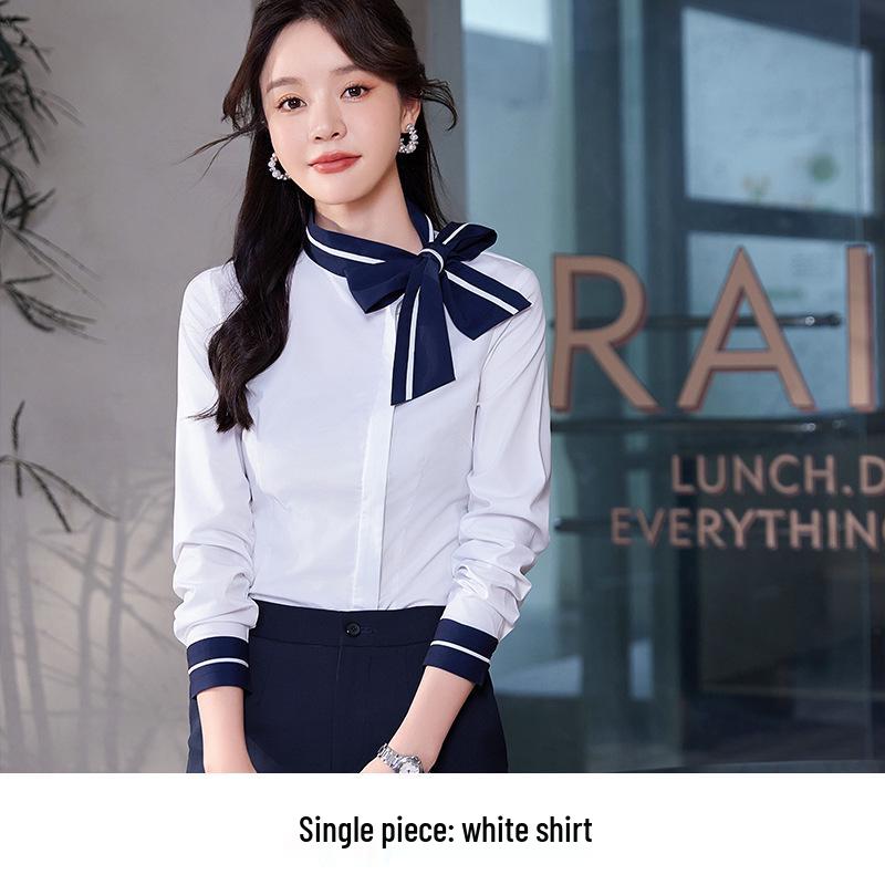 Women's Professional Workwear Set: Long & Short Sleeve Suit for Beauticians and Receptionists, High-End Spring/Autumn Style.