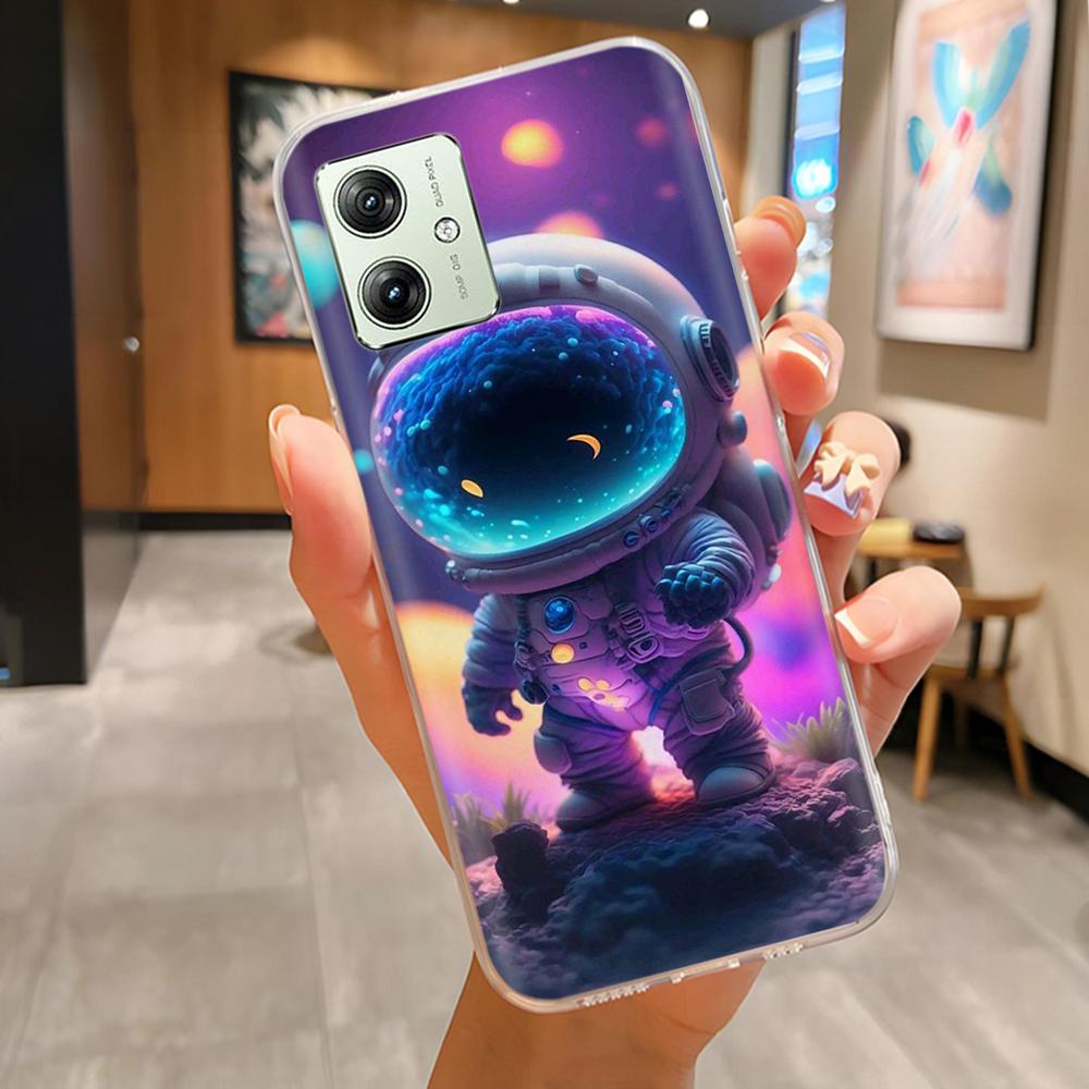 Soft Case For Moto G54 5G Case MotoG54 Silicone Phone Back Cover For Motorola Moto G54 Case XT-2343-1 Flower Love Heart Fundas