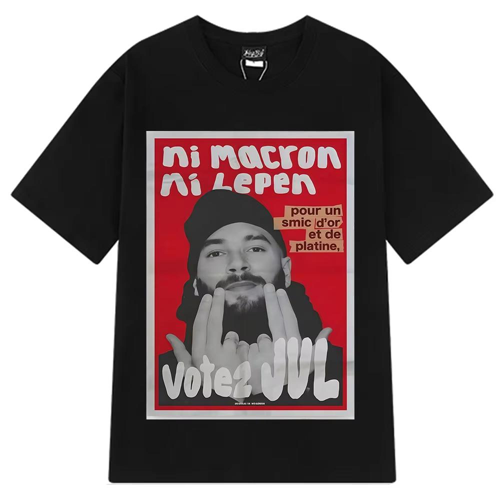 

French Rapper Vote JUL Fashion Graphics T-shirts Men Women Hip-hop T-shirt Short-sleeved Casual T Shirt Streetwear Clothing -... S разноцветный