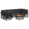 Outdoor Sofa Set 8 Pieces Black and Dark Grey Poly Rattan