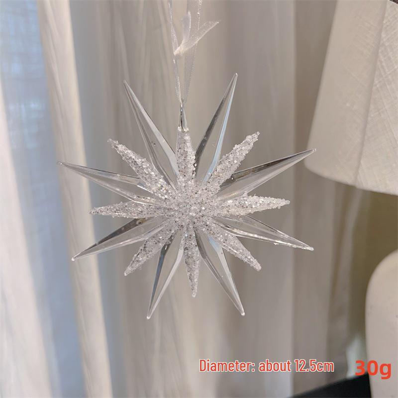 

Рождественские украшения в виде ледяных кристаллов, снежинок и звезд: Акриловые подвески-сосульки и с пайетками для елки и венков