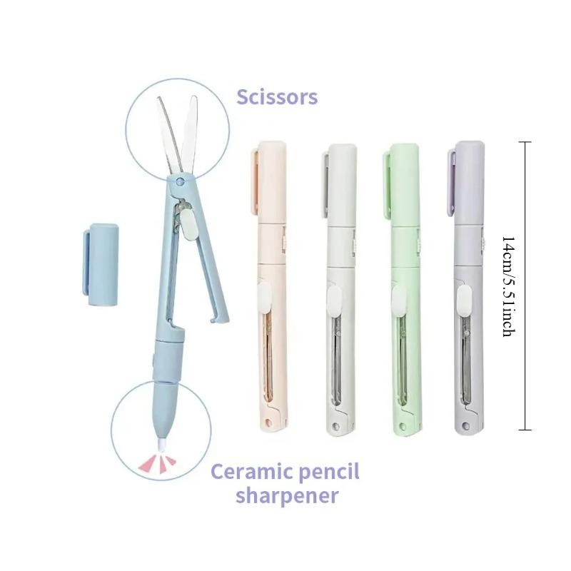 1 PIÈCE Ciseaux Pliables Simples Coupe-papier Couteau 2 en 1 Multifonctionnel Forme de Stylo de Poche Outils de Découpe pour Scrapbooking Gravure