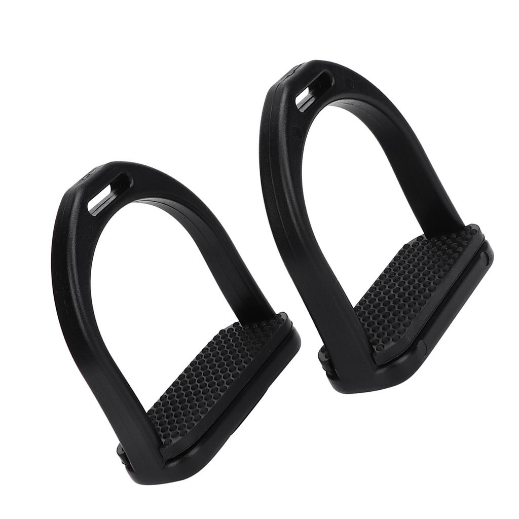 2 estribos de plástico de alta resistencia con almohadilla de goma antideslizante negra, accesorios para herramientas de equitación.(pequeña )