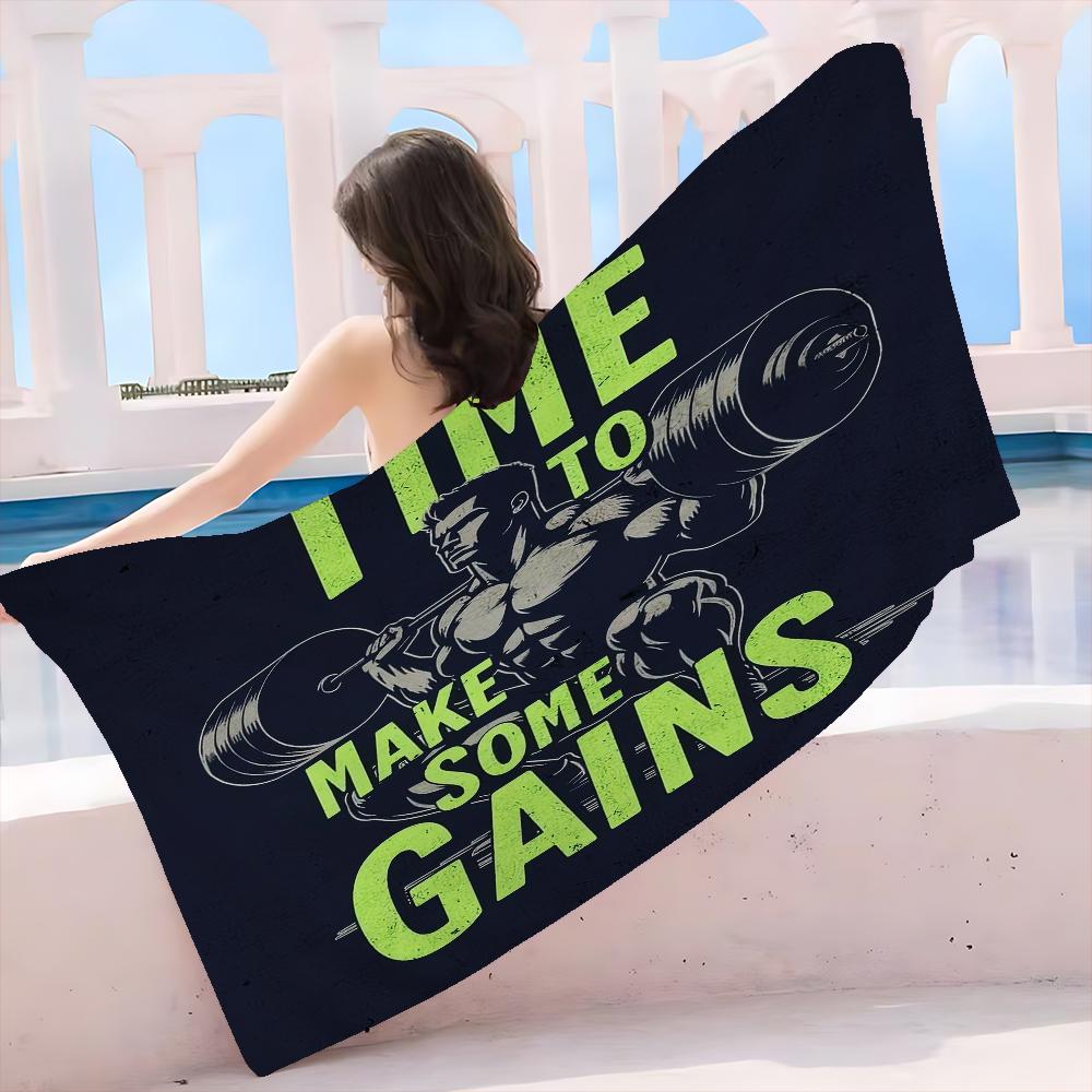 No Pain No Gain Beach Towel For Kids Personalized Bath Towel Pool Towel Vacation Gift Picnic Towel Party Gift