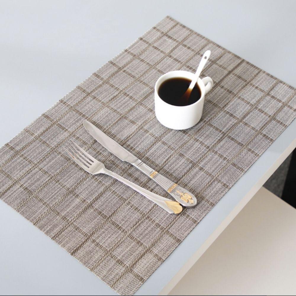 Homlly Wotten Donx Dining Table Mat Placemat (X4PCS) Donx Checked (Grey) X4