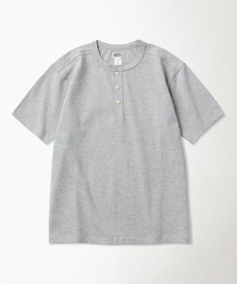 Beulonseun 10.6 Oz Cotton Short Sleeve Henley Tee Gray
