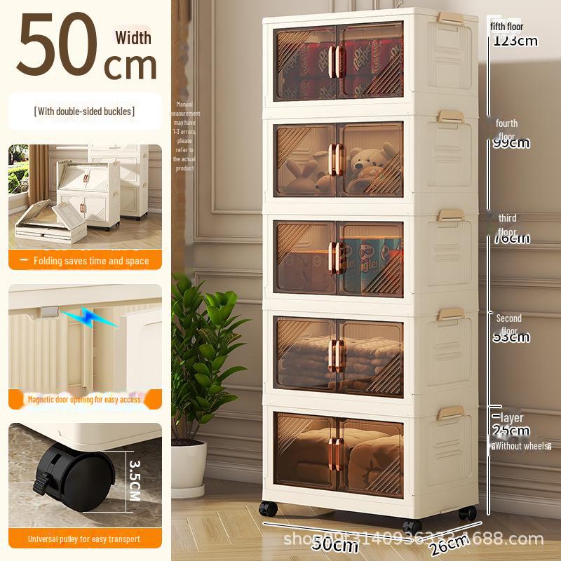 Foldable Multi-Layer Storage Cabinet for Clothes, Snacks, Books, and Toys