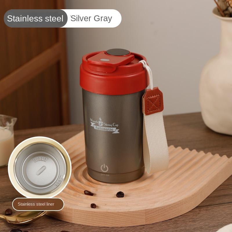 

Stainless Steel Intelligent Temperature Display Mixing Cup, Lazy Coffee Mixing Cup, Fully Automatic Magnetic Electric Stirring серебряный серый
