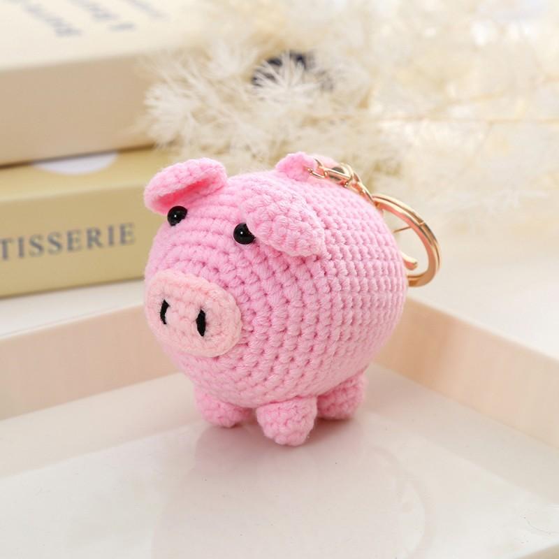 Funny Animal Doll Series Crochet Keychain Creative Knitting Animal Doll Keyrings For Bag Pendant Cute Puppy Knitted Car Keyrings
