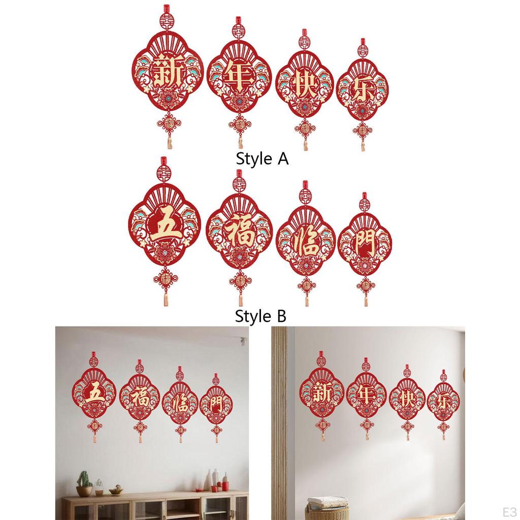 Chinese Year Blessing Hanging Decoration Lunar Porch Welcome Sign for Living Room