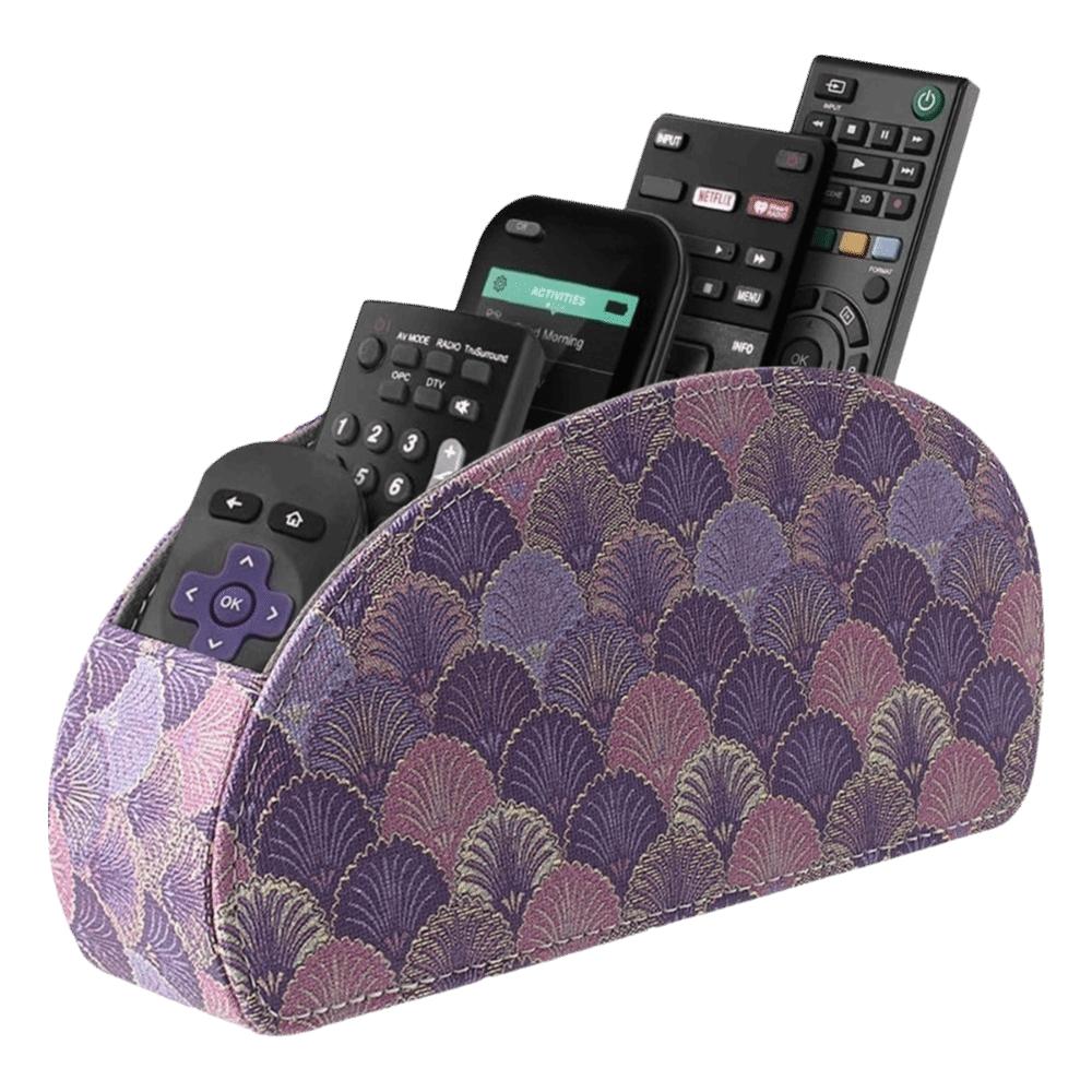 PU Leather Remote Control Holder Modern Universal Desktop Storage Box Cable Management Multi-Device Remote Control Organizer