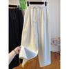 Women's Gray High Waist Drawstring Wide Leg Pants Loose Fit Casual Lounge Sweatpants