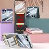 Ultradünne Handgelenkschlaufe Ständer mit Glasschutzfolie Handyhülle für Samsung Galaxy Z Flip 7 flip7 Kamera Schutzabdeckung