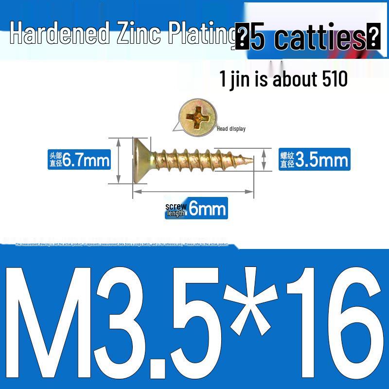 Colorful Zinc Cross Flat Head Self-Tapping Ecological Fiberboard Screw