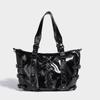 Studded Vintage Handbag Luxury Glossy Pu Women's Handbag Stylish Lace-up Motorcycle Bag New Punk-style Large Capacity Tote Bag