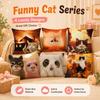 Funny Meme Cat Explosion Pillow Covers 2D Flat Printed Peach Skin Throw Cushion Case For Couch Sofa Living Room Decor 45X45Cm