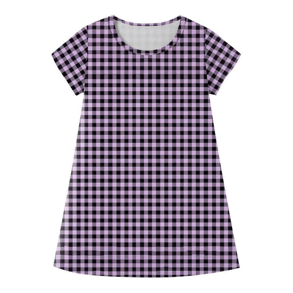 Children's Summer Short-sleeved Casual Fashion Round Neck Dress