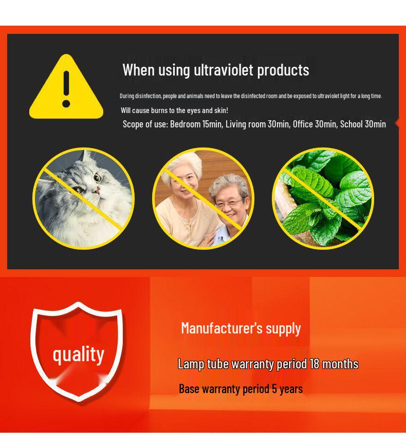 Portable UVC Ozone Germicidal Lamp for Home and School: Ultraviolet Mite Removal and Deodorization