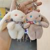 Adorable Plush Bunny Keychain Soft Crystal Velvet Cartoon Rabbit Stuffed Toy Accessory