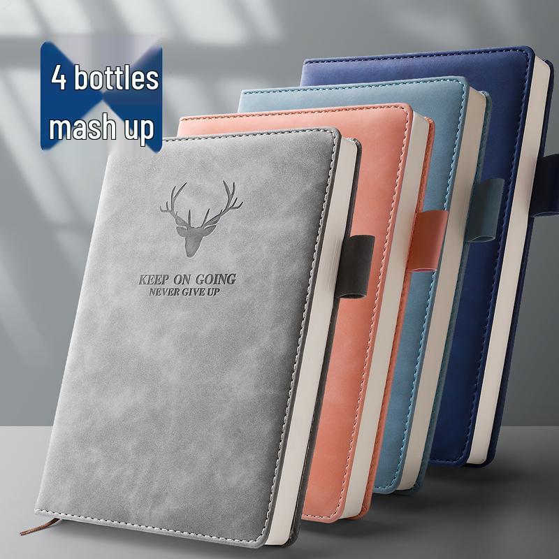 Soft Leather Business Notebook for Meetings & Notes - Thickened Cover
