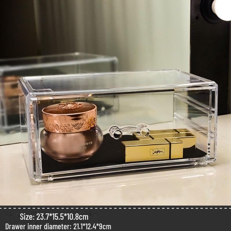 Multifunktionales Transparentes Kristall-Displayständer-Set zur Aufbewahrung von Lippenstift, Puder, Air Cushion und Schmuck