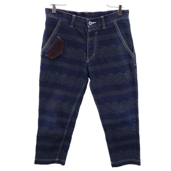 

SHAREEF сделано в Японии Джинсовые укороченные брюки с вышивкой по всей поверхности Мужские Б/У