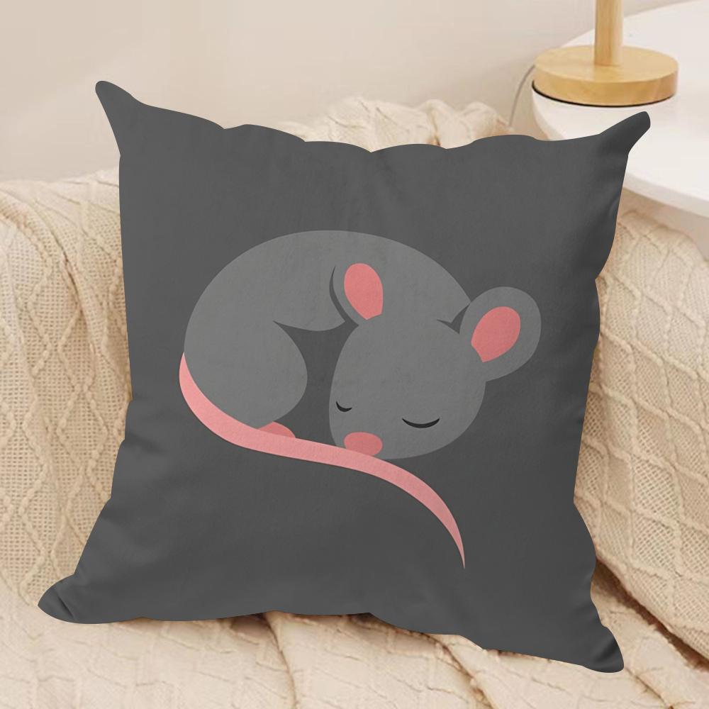Cute Animal Cushion Cover Soft Plush Fabric DoubleSided Printed Cushion Covers for All Seasons Modern Home Decor