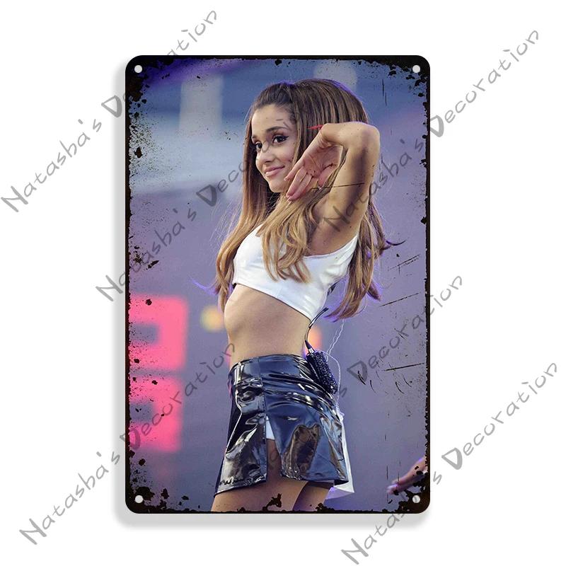 Ariana Grande Metal Signs Music Vintage Poster Rusty Retro Poster Home Man Cave Garage Club Industrial Decoration Metal Plate