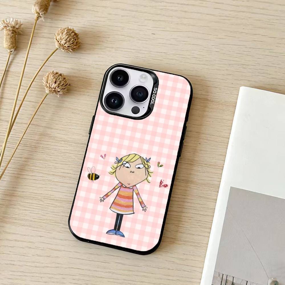 Charlie and Lola Anime Phone Case Color Silver Shell For IPhone 17 16 15 14 13 12 11 Pro Max Plus