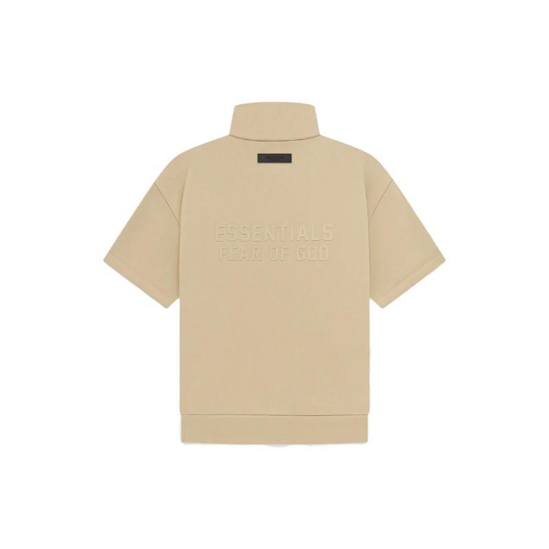 Fear of God Essentials Half Zip 3/4 Sleeve Shirt Sand Men Tops Tan 192BT224314F