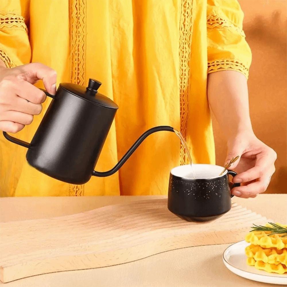 Narrow Spout Gooseneck Coffee Drip Kettle Stainless Steel Hand-poured Coffee Maker  Outdoor