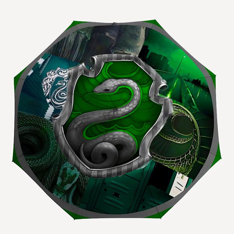 

1pc Slytherin Crest Automatic Umbrella Durable Iron Frame & Plastic Handle, Gift for Men & Women, Sturdy Construction,Playful Design yy250826162