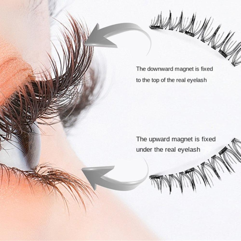 Glue Free Magnetic False Eyelashes DIY False Eyelash Clusters Magnetic Eyelashes with Clip Female