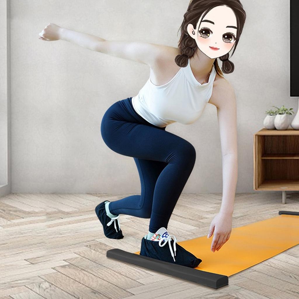 Fitness Sliding Mat with End Stops Multifunctional Quiet Sports Slide Mat for Body Shaping