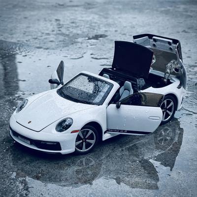 1:32 Porsche 911 Targa GT3 Convertible Roadster Alloy Metal Diecast Model Car Desktop Display Collectible Ornament Holiday Gifts