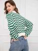 Women's Retro Striped V-Neck Button Knit Cardigan – Long Sleeve, Hollow Design for Autumn/Winter
