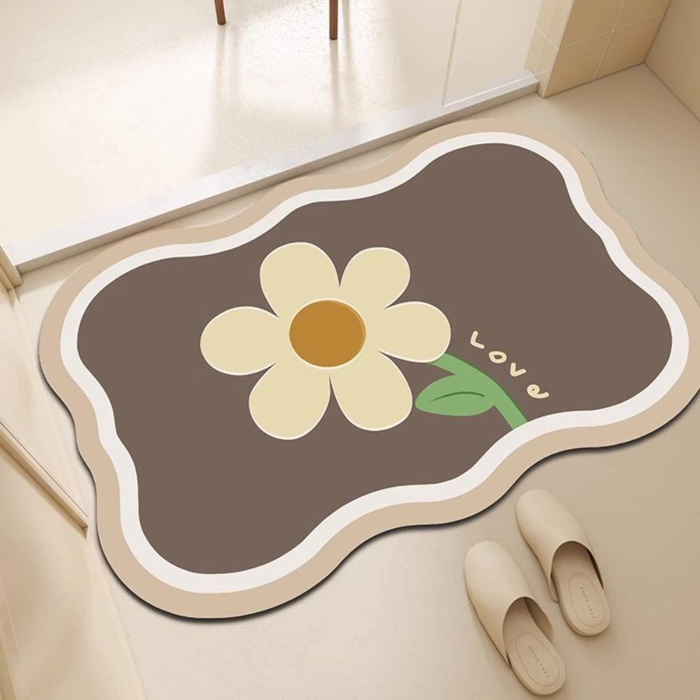 

Flowers Bath Mat Rug 40x60cm Floor Mat Bedside Floor Mat Bathroom Carpet Bedside 1