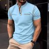 Summer Men's Solid Color Short Sleeved Casual Top