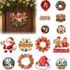 Santa Claus Wall Art Christmas Wooden Hanging Pendant Festive Ornaments with Hemp Rope for Tree Rustic Farmhouse Window Fireplace Decoration,